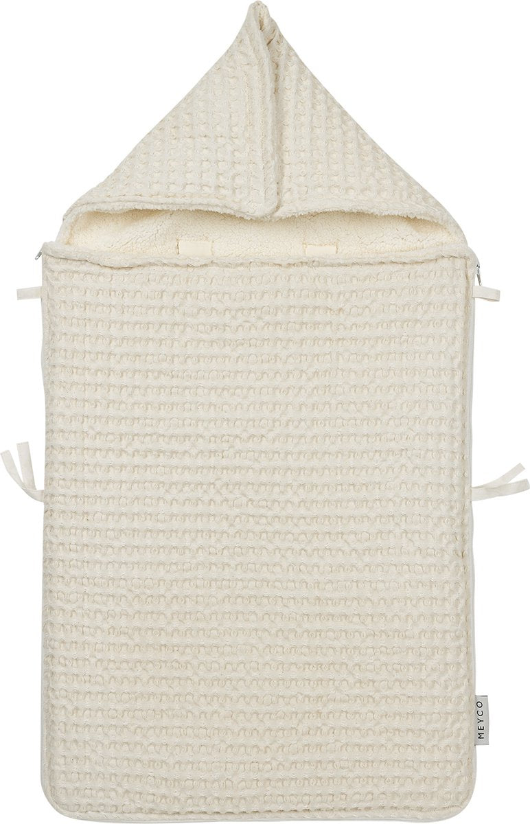 Chancelière en peluche gaufrée pour bébé Meyco - nature - 40x82cm
