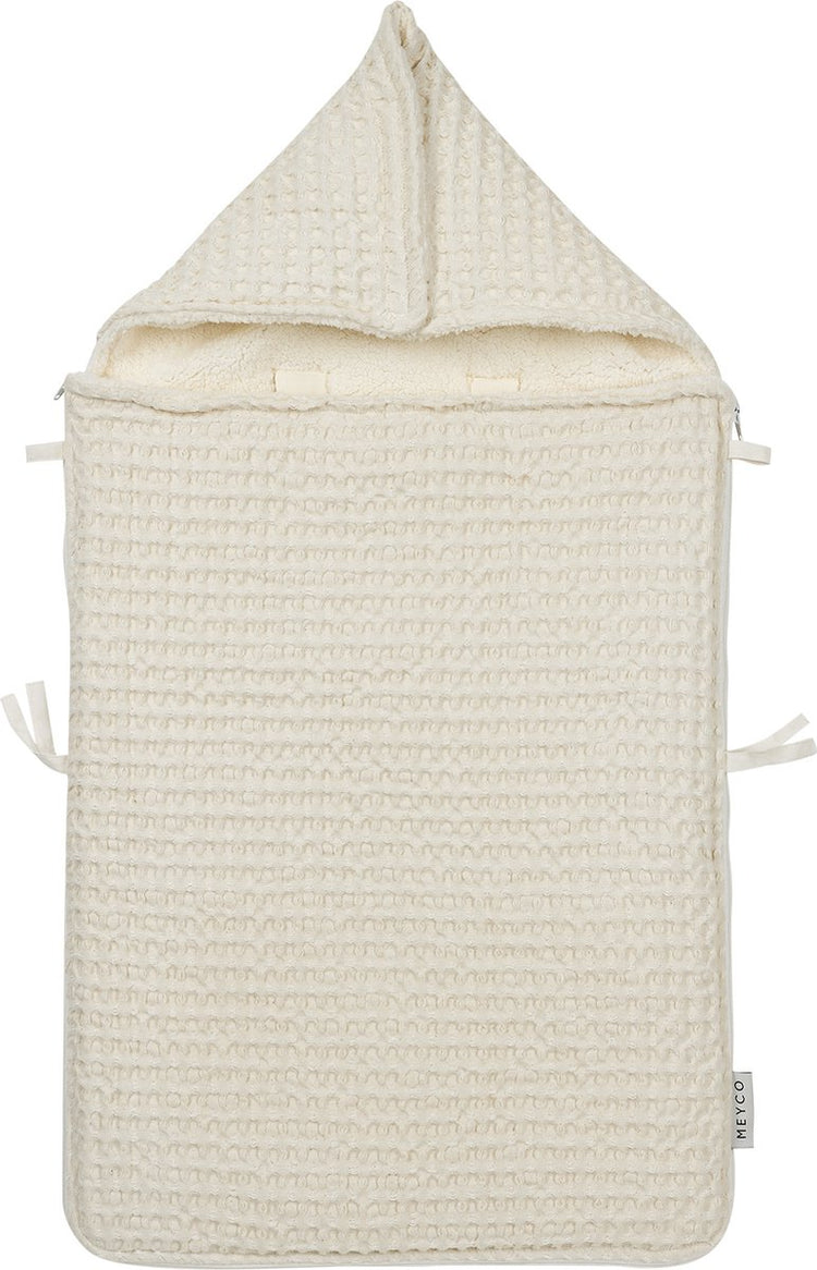 Chancelière en peluche gaufrée pour bébé Meyco - nature - 40x82cm
