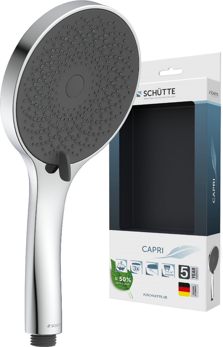 Douchette à main Schütte Capri - pomme de douche ronde - chrome anthracite