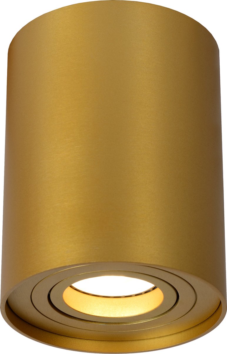 Lucide tube - spot de plafond (plafonnier) - ø 9,6 cm - 1xgu10 - laiton doré mat