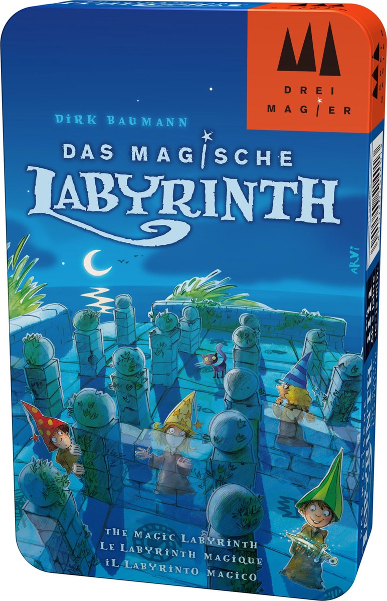Jeux des trois magiciens drei magicr® - - das magic labyrinth (le labyrinthe magique) - jeu de voyage - jeu de mémoire et familial avec murs cachés - à partir de 6 ans - 2-4 joueurs