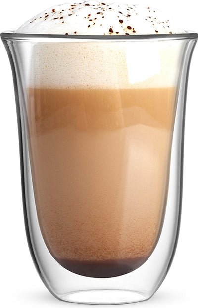 Verres à latte macchiato à double paroi Bialetti Firenze – 300 ml – lot de 2 – verre borosilicate – passent au lave-vaisselle