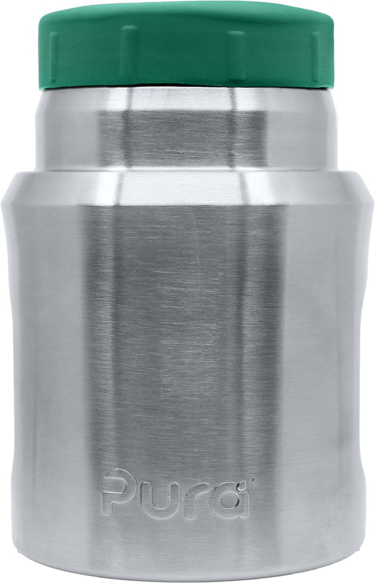 Pot isotherme Pura Lunch - pot isotherme - sans plastique, sans BPA - grand 400 ml - garde les aliments chauds ou froids - durable et adapté au déjeuner, au pique-nique et aux voyages