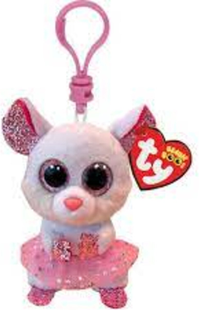 Clip de Ty Beanie Boo Nina Mouse, 7cm