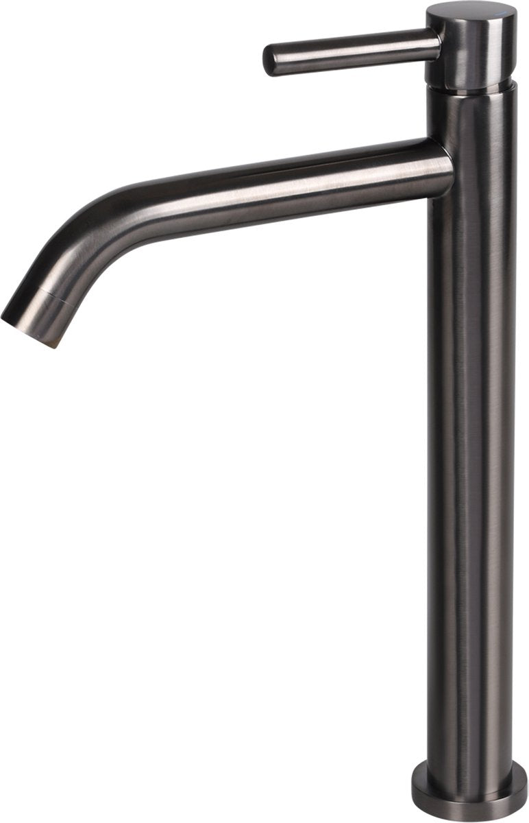 Mitigeur de lavabo Differnz haut - courbé - mitigeur froid et chaud - gun metal