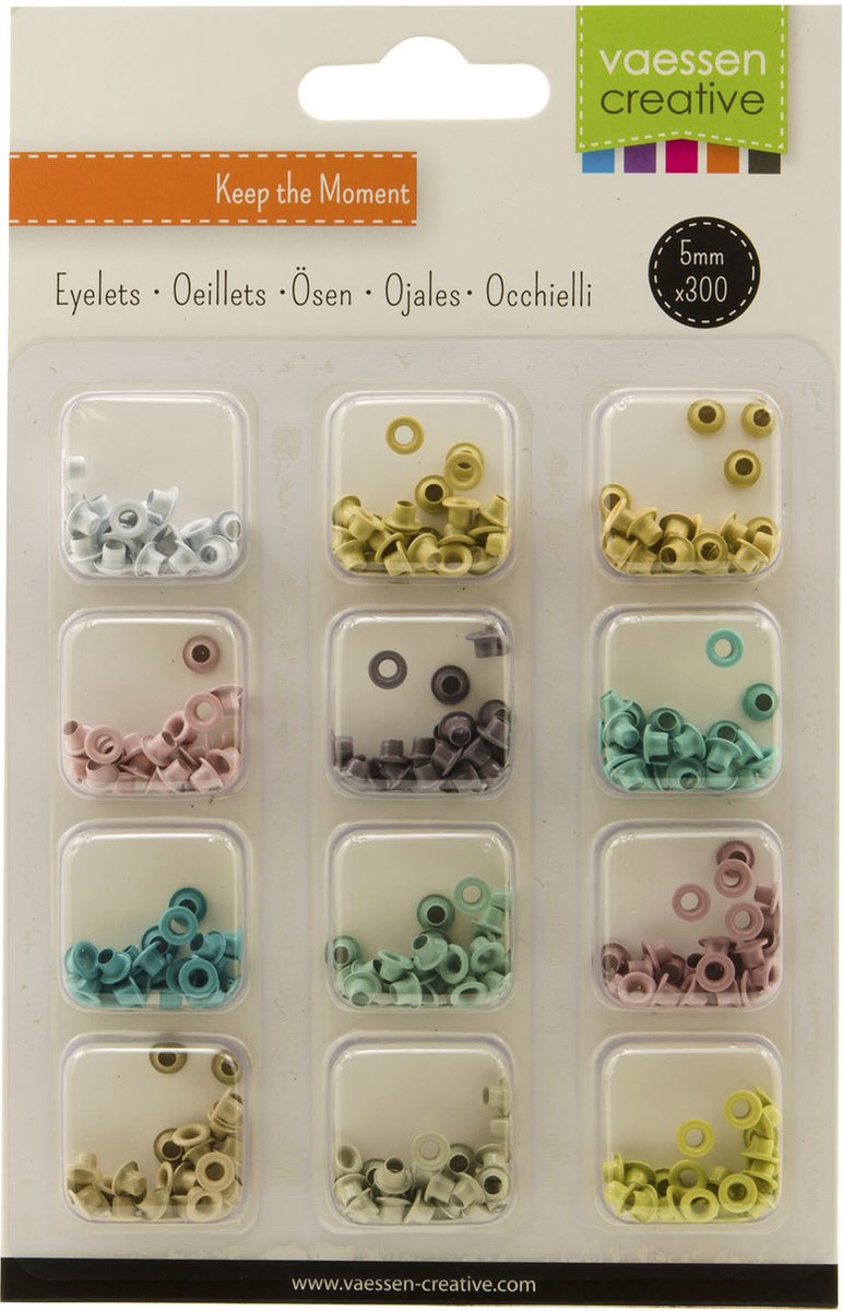 Vaessen creative kit oeillets pastel 12 couleurs ø4mm 25 pièces