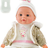 Beau Babypop 32 cm + tenue d'hiver et bouteille