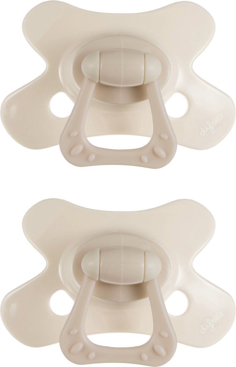 Sucette naturelle Difrax - 12 à 18 mois - beige - 2 pièces
