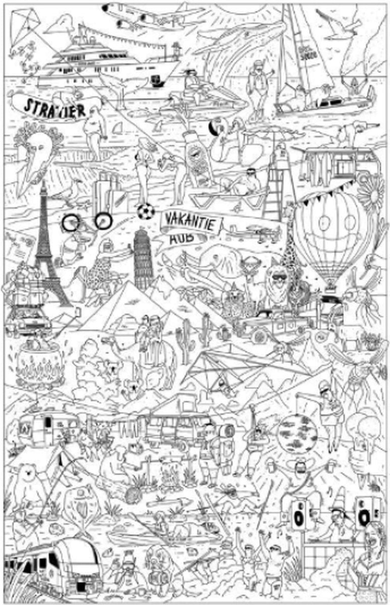 Affiche à colorier Stratier xl vacances