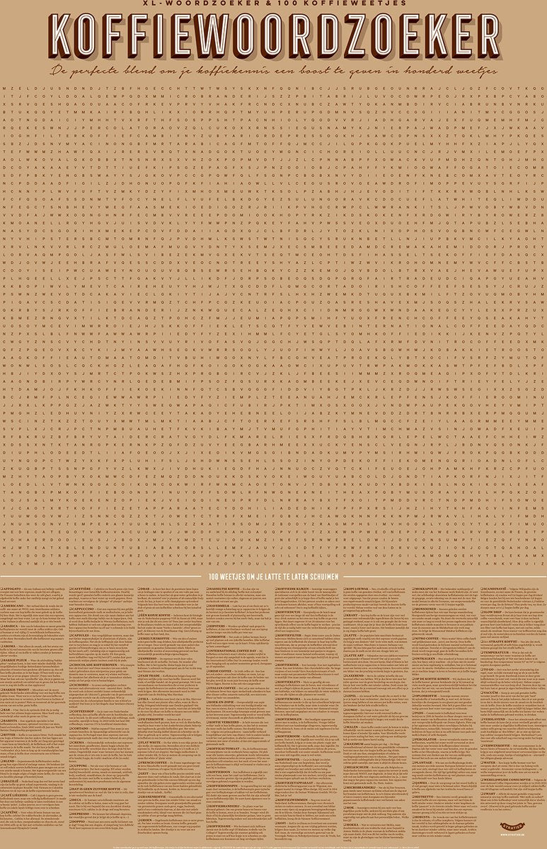 Affiche du jeu Stratier XL - recherche de mots café - 100 faits
