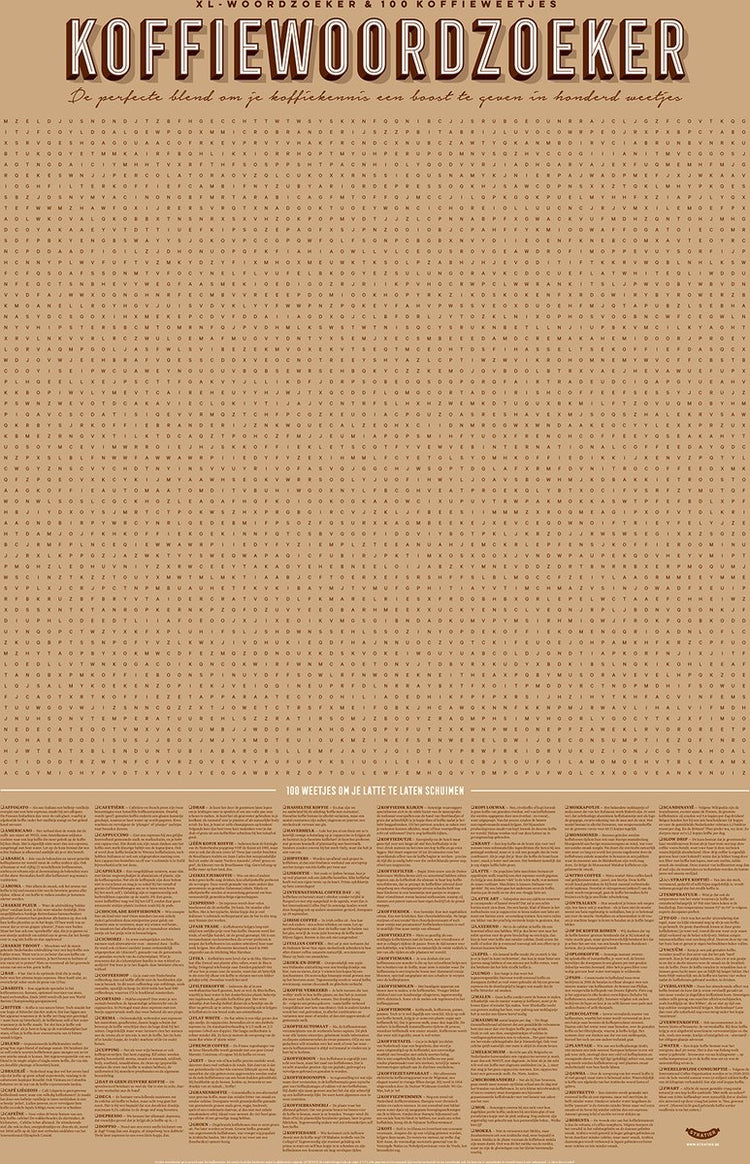 Affiche du jeu Stratier XL - recherche de mots café - 100 faits