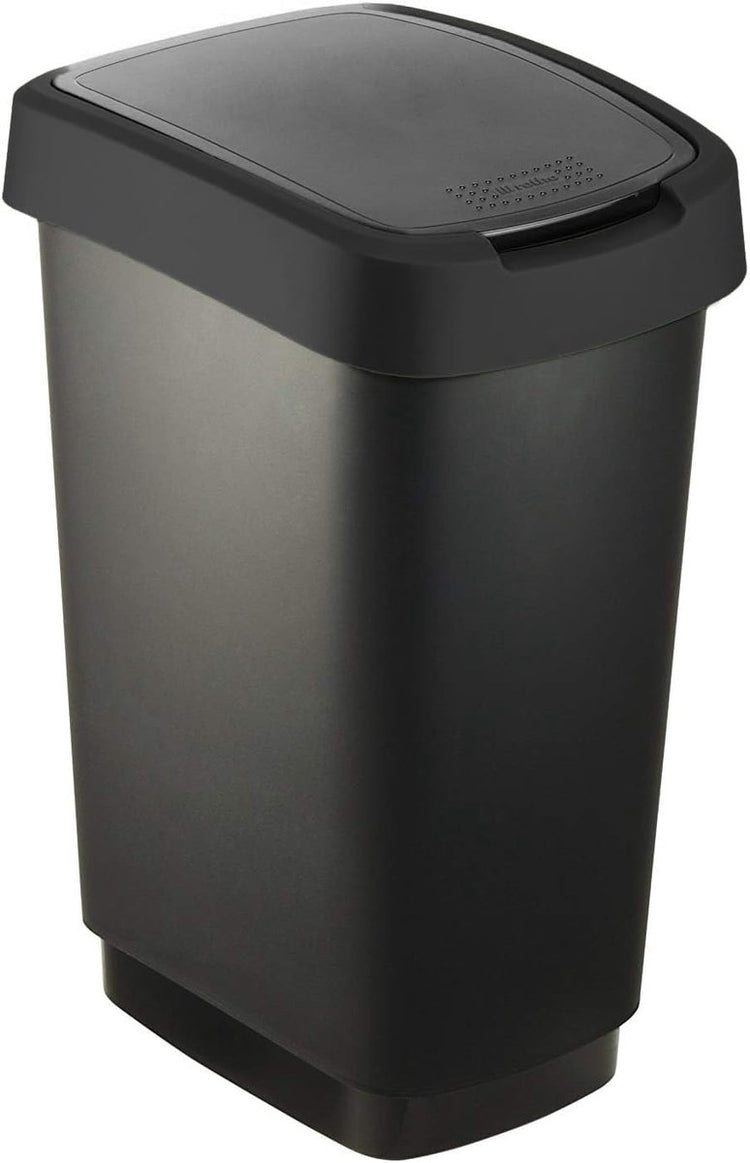 Rotho salsa - poubelle - couvercle pivotant - 25l - sans BPA - noir