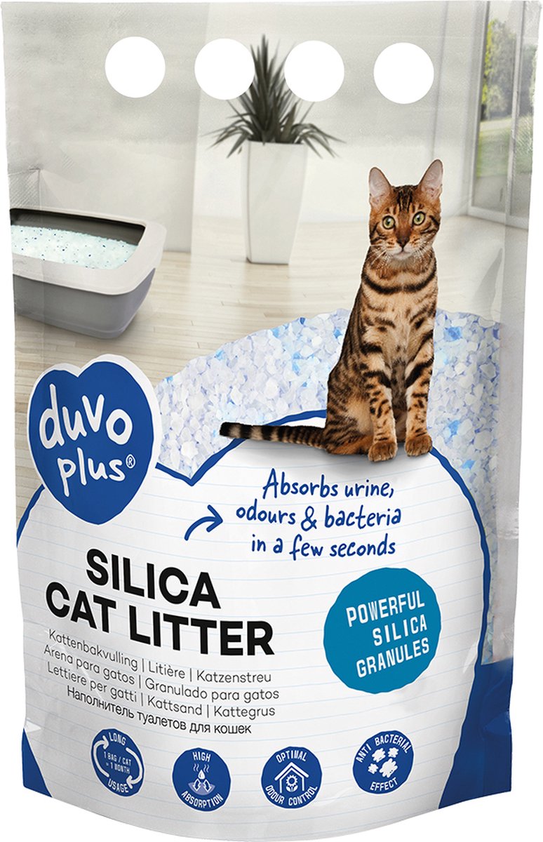 Duvo + silice naturelle - litière pour chat - 5 l