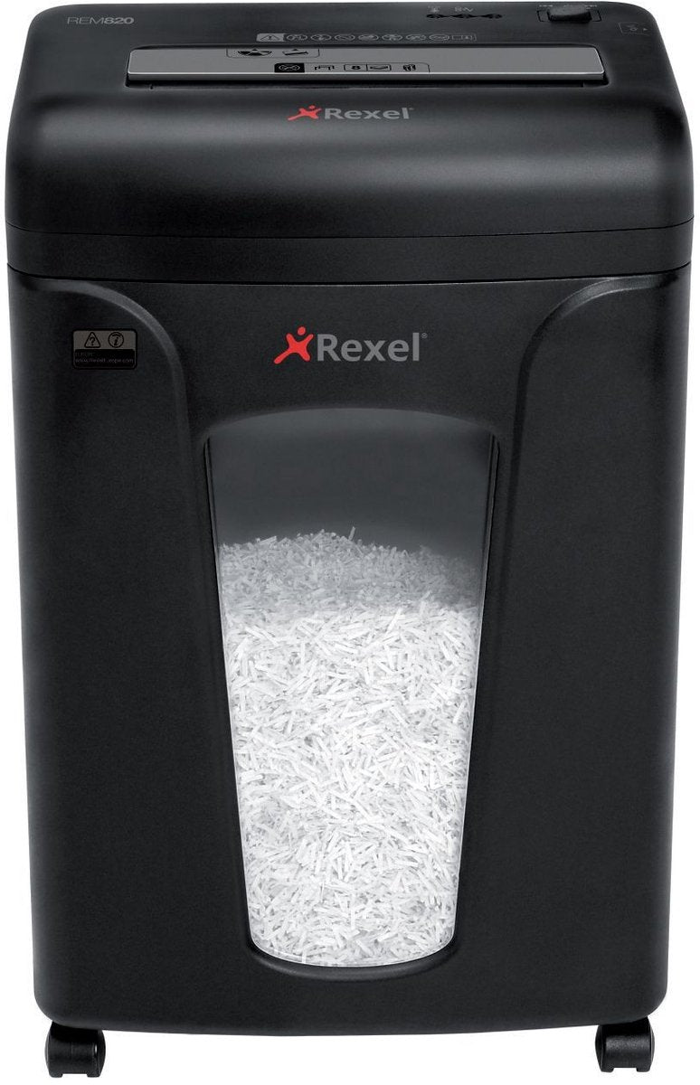 Destructeur de papier Rexel mercury rem820 - p5 micro déchiquetés - jusqu'à 8 feuilles - 21l - noir