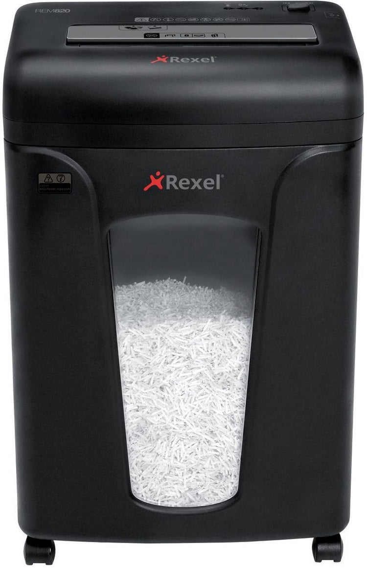 Destructeur de papier Rexel mercury rem820 - p5 micro déchiquetés - jusqu'à 8 feuilles - 21l - noir