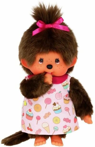 Bandai - monchhichi - peluche bonbons poupée monchhichi - peluche singe emblématique des années 80 - peluche douce 20 cm pour enfants et adultes - jouets enfants 2+ - se233861