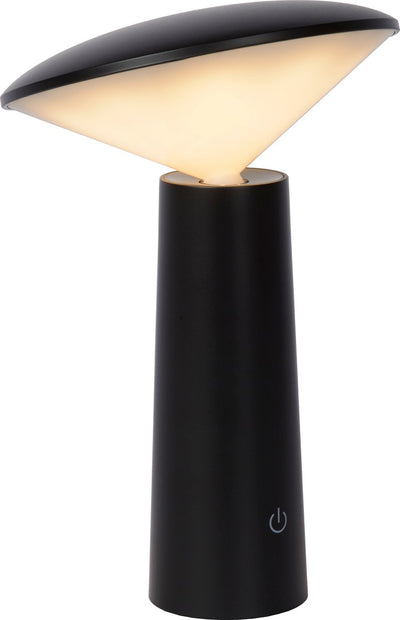 Lucide jive - lampe de table rechargeable intérieur extérieur - batterie rechargeable - ø 13,7 cm - LED dimmable - CCT - 1x3W 2800K 6500K - IP44 - noir
