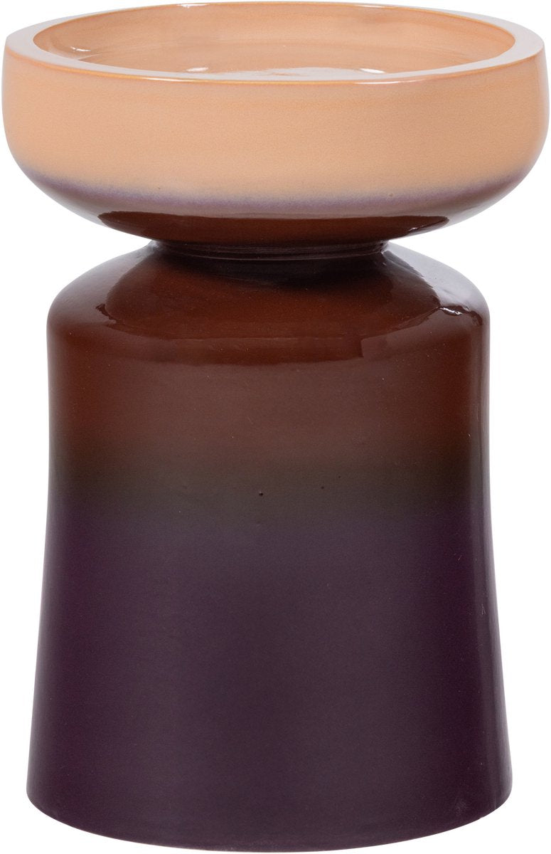 Table d'appoint décorative Woood tumo - céramique - marron violet - 44x35x35