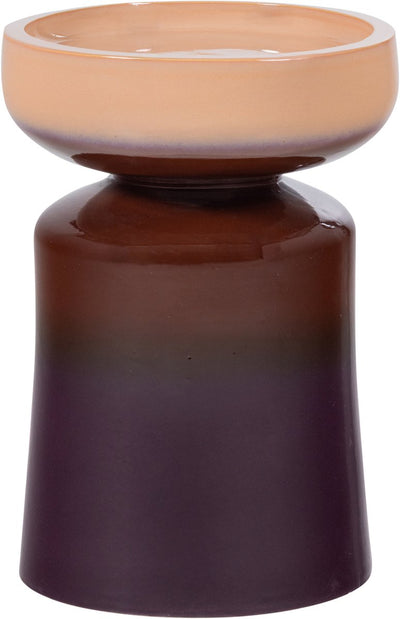 Table d'appoint décorative Woood tumo - céramique - marron violet - 44x35x35