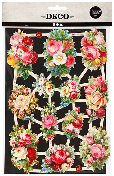 Creativ Company Pictures vintage Fleurs de printemps, 2 feuilles