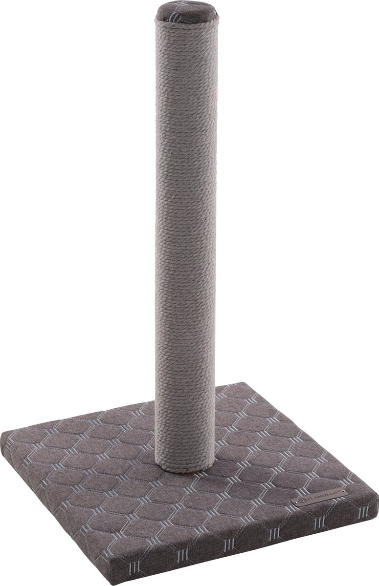 Arbre à chat Flamingo – gris emma – 34,5 × 34,5 × 60,5 cm – corde à gratter en coton – avec plaque de base rembourrée – pour chats