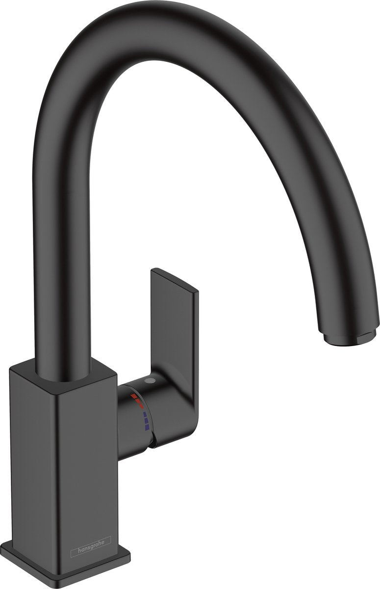 Hansgrohe vernis forme m35 - mitigeur de cuisine - commande à levier unique - taille 35 mm - bec pivotant - noir mat