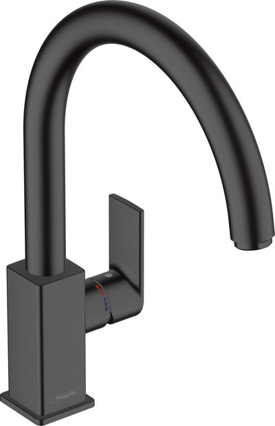 Hansgrohe vernis forme m35 - mitigeur de cuisine - commande à levier unique - taille 35 mm - bec pivotant - noir mat