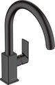 Hansgrohe vernis forme m35 - mitigeur de cuisine - commande à levier unique - taille 35 mm - bec pivotant - noir mat
