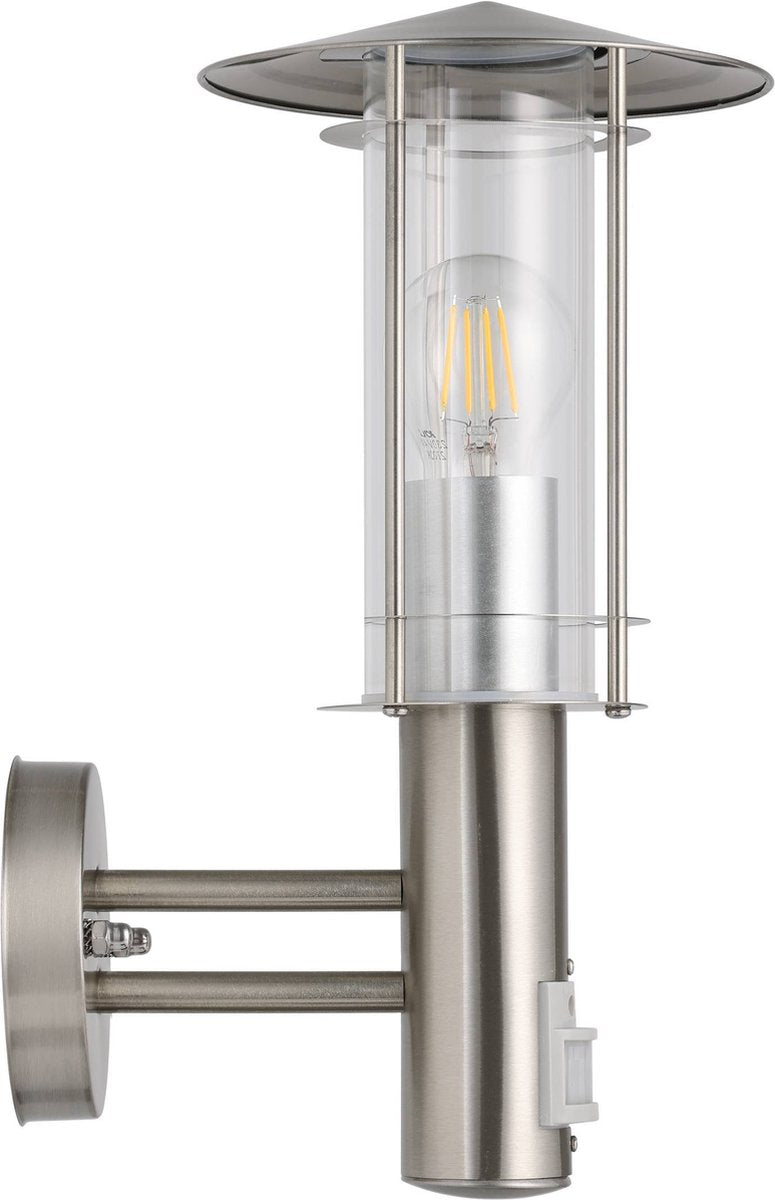 Eglo lisio - applique d'extérieur - détecteur de mouvement - 1 lumière - acier inoxydable - clair