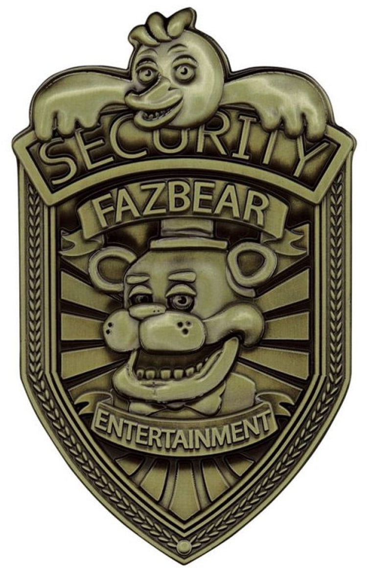 Fanattik cinq nuits chez Freddy's réplique badge de sécurité édition laiton antique réplique : 1 1