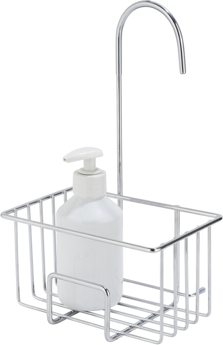 Wenko support de douche milito acier inoxydable brillant 18x29cm - sans perçage - support de douche suspendu - panier de douche - support de douche suspendu