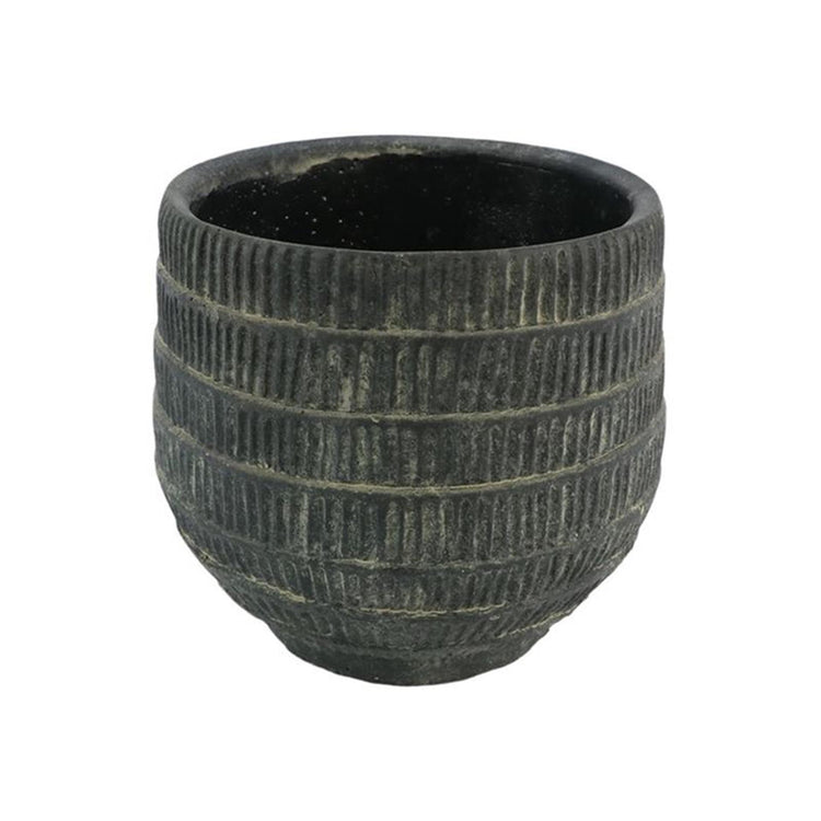 Hbx natural living pot de fleur cissane ø17xh15,5cm noir
