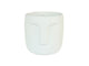 HBx pot de fleur naturel vivant dongo avec visage h14,8cm blanc