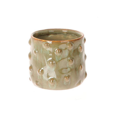 Hbx natural living pot de fleur bozzola ø11,5xh11cm vert olive
