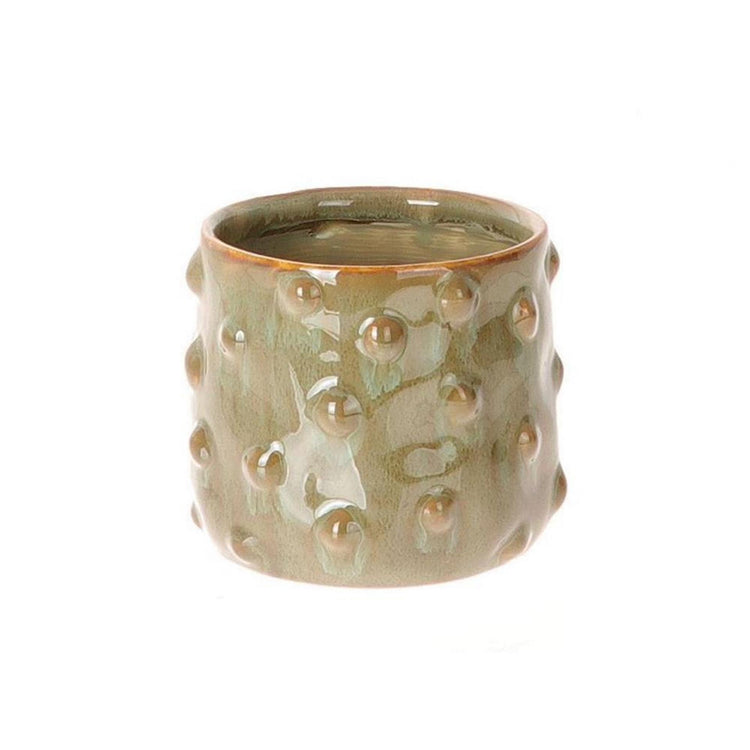 Hbx natural living pot de fleur bozzola ø11,5xh11cm vert olive