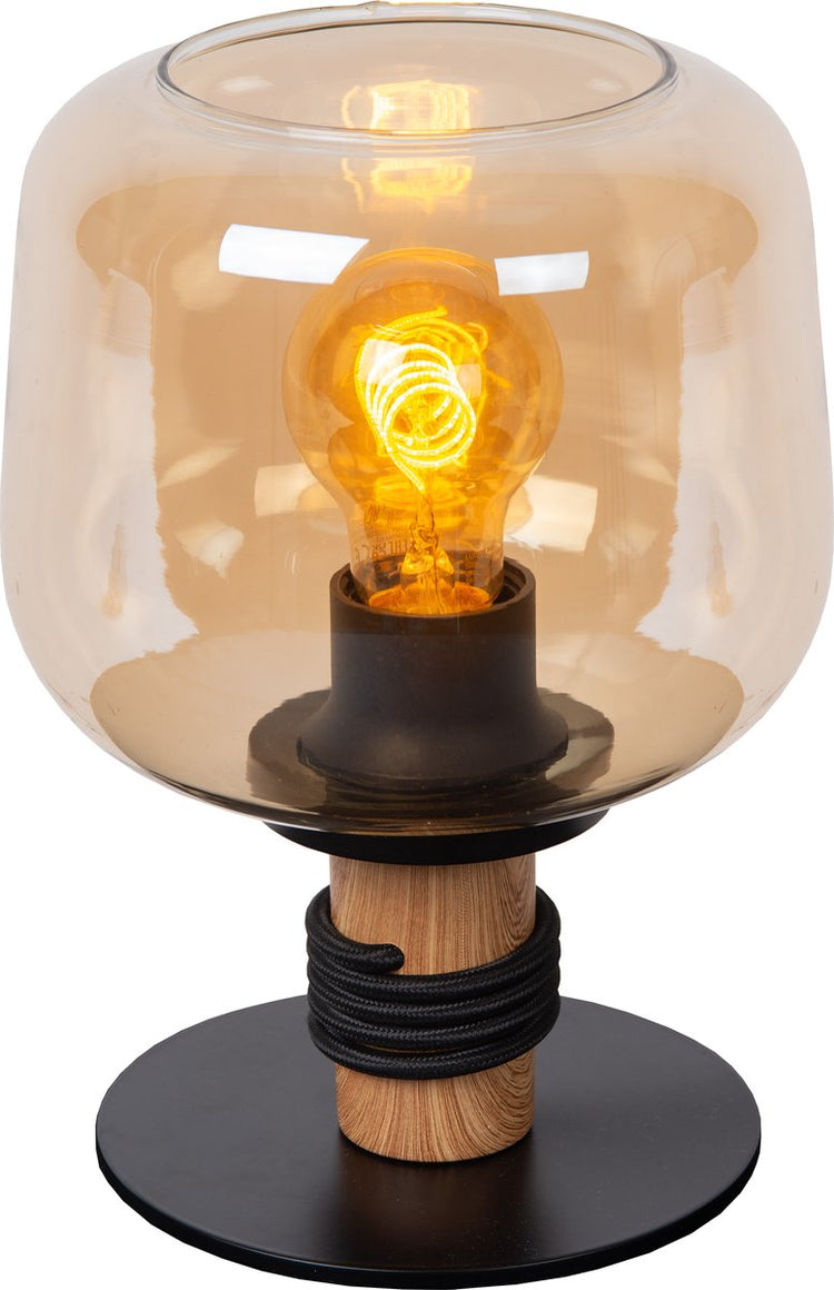 Lucide ilona - lampe de table - ø 18 cm - 1xe27 - ambre