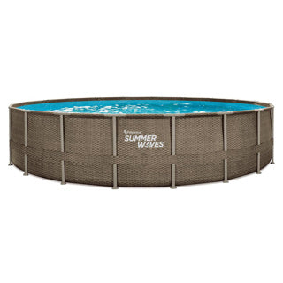 Vagues d'été Piscine de la piscine Cadre d'élite 610 x 122 cm Basket Triple Basketwave + Pomp