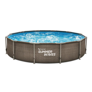 Vagues d'été Piscine Cadre actif 366 x 76 cm Double rotin à double rotin + pompe filtrante