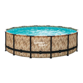 Vagues d'été Piscine d'élite Cadre 427 x 107 cm Chêne léger