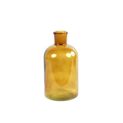 Countryfield vase bouteille en verre jaune 14,5x14,5x27cm