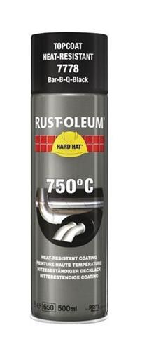 Rust-oleum bombe aérosol noir brillant satiné résistant à la chaleur 500ml