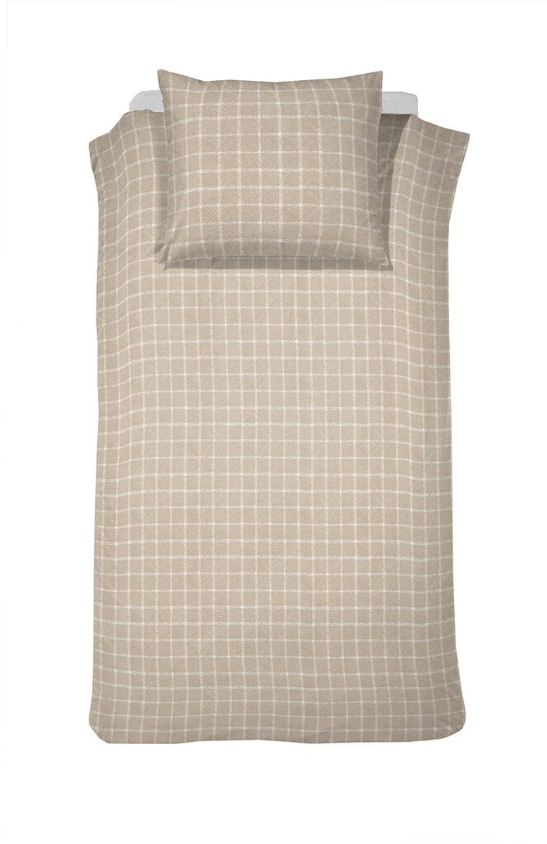 Housse de couette Cendrillon flanelle carre - naturel - 140x220
