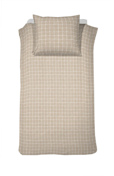 Housse de couette Cendrillon flanelle carre - naturel - 140x220