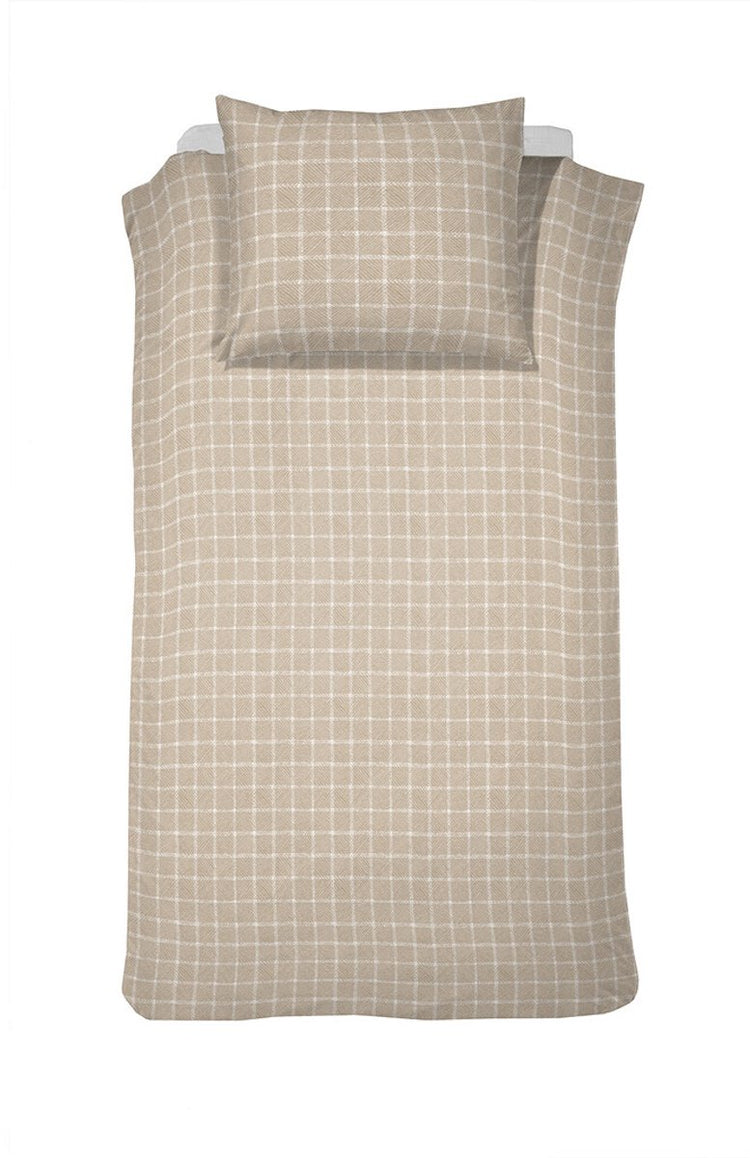 Housse de couette Cendrillon flanelle carre - naturel - 140x220