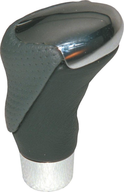 Pommeau de levier de vitesse Carpoint chrome cuir noir-gris