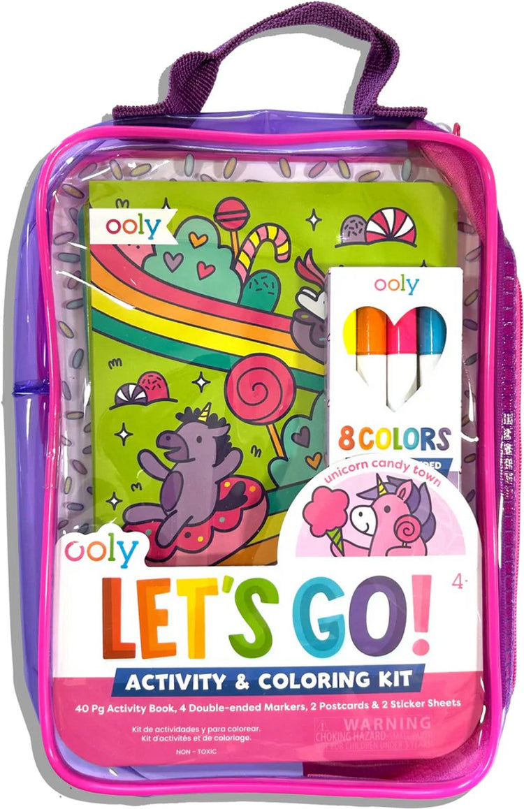 Ooly - allons-y ! kit de coloriage d'activités - ville de bonbons licorne