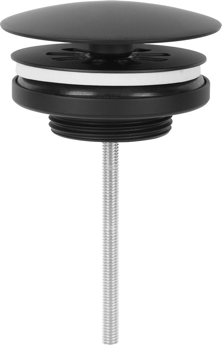 Bouchon de vidange Differnz noir mat - toujours ouvert - ø 72 mm - avec vis