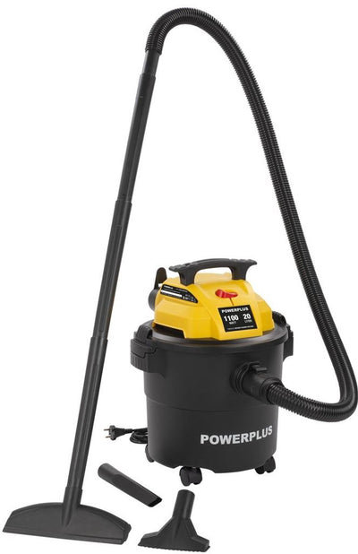 Aspirateur électrique Powerplus humide-sec powx3210 - aspirateur 1100w cuisine, sol, tapis - réservoir 20l - avec 3 acc.