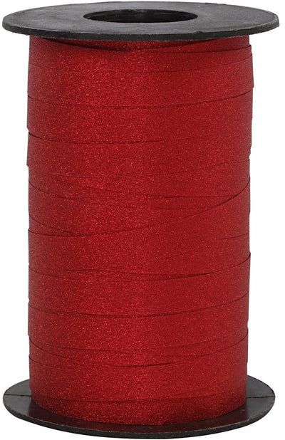 Ruban cadeau d'entreprise Creativ, l: 10 mm, pailleté, rouge, 100 m 1 rouleau