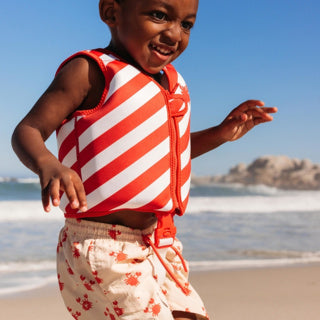 Crabby | Gilet de baignade à rayures blanc rouge 3-6 ans
